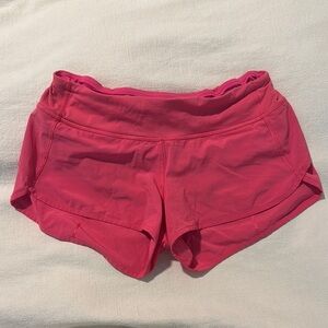 Women's Pink Athletic Shorts Lululemon speed up lined 2.5” shorts size 6